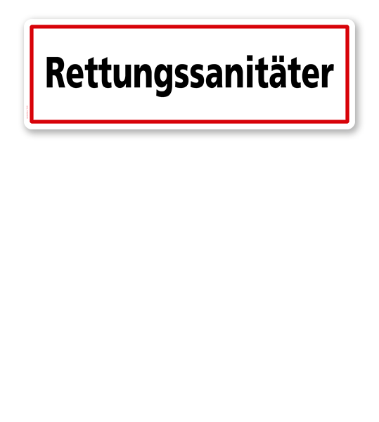 Textschild Rettungssanitäter - TX