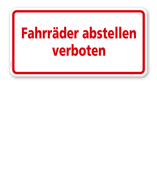 Textschild Fahrräder abstellen verboten 2 - TX
