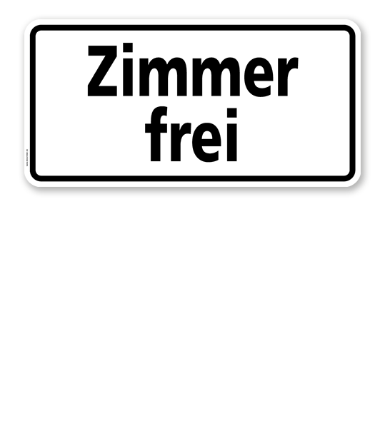 Textschild Zimmer frei - TX