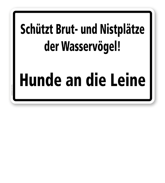 Textschild Schützt Brut- und Nistplätze der Wasservögel! - TX