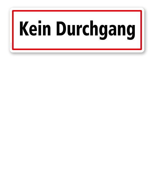 Textschild Kein Durchgang - TX