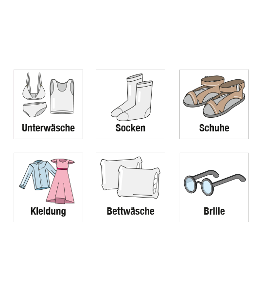 Demenzbeschilderung - 6.tlg Set zur Schlafzimmerbeschriftung - MA-SET-7