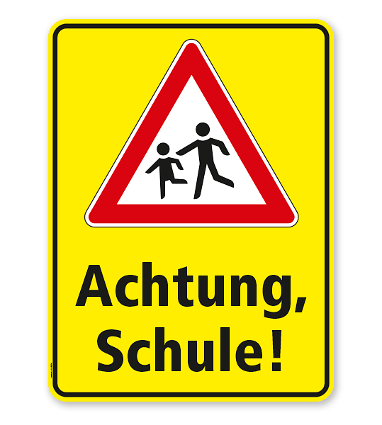 Kombischild / Kinderschild Achtung Schule