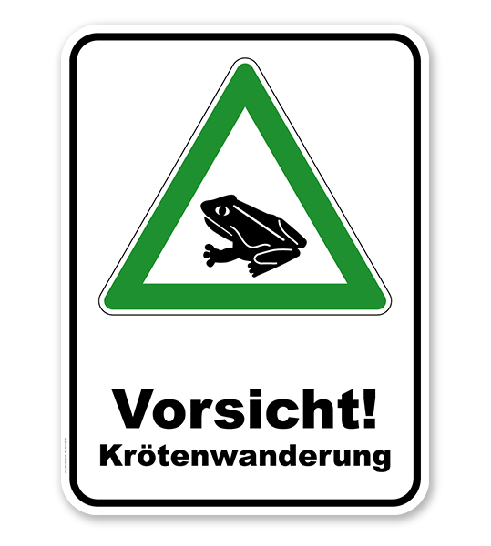 Kombischild Vorsicht Krötenwanderung