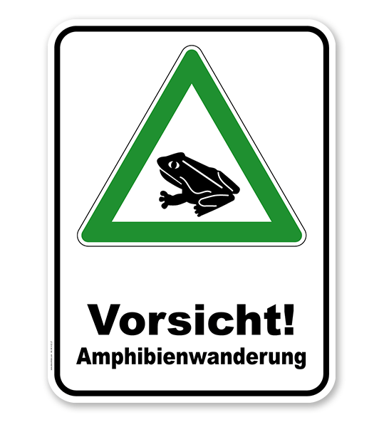 Kombischild Vorsicht Amphibienwanderung
