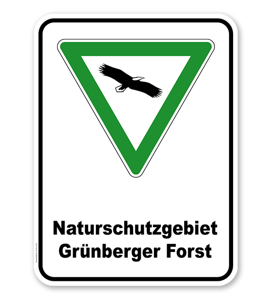 Kombischild Naturschutzgebiet mit Gebietsnamen