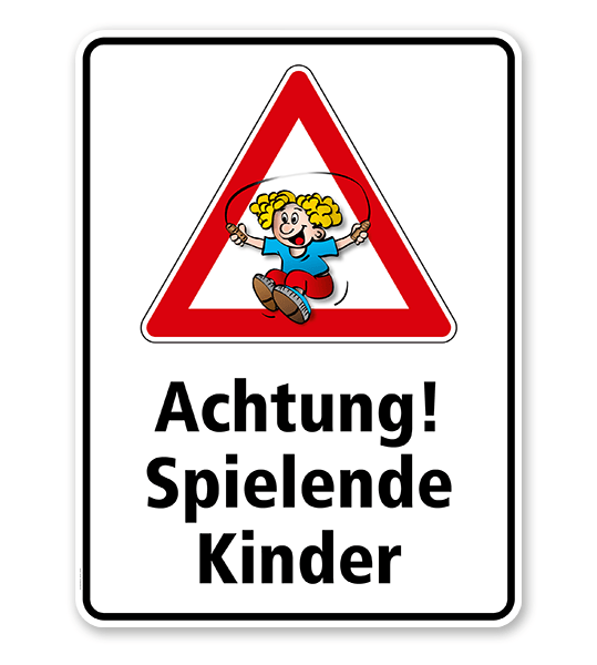 Kombischild / Kinderschild Achtung, spielende Kinder