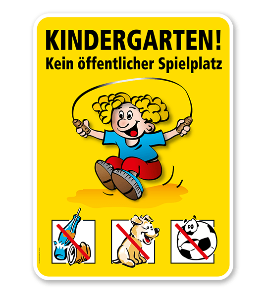 Spielplatzschild Kindergarten - Kein öffentlicher Spielplatz - VSS