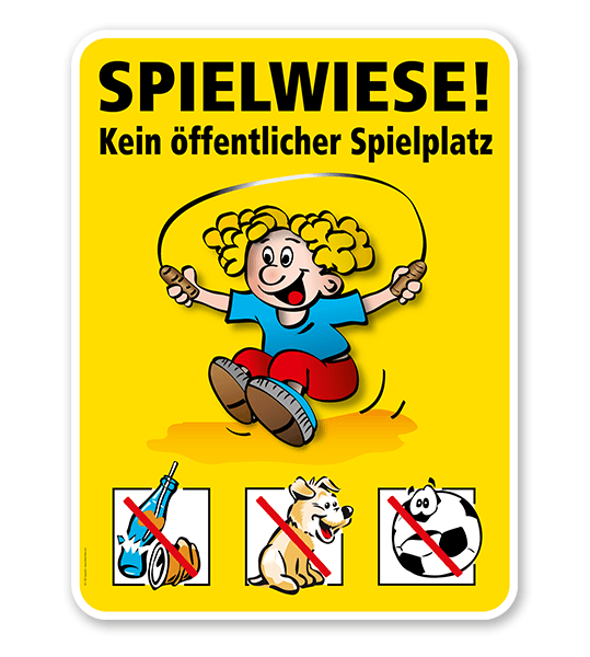 Spielplatzschild Spielwiese - Kein öffentlicher Spielplatz - VSS