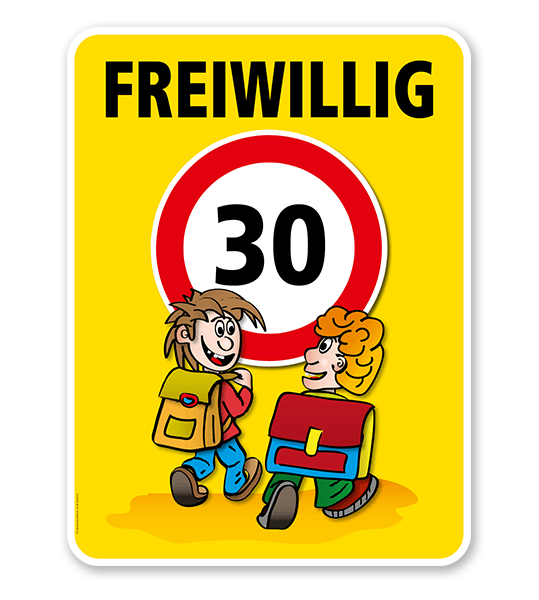 Kinderschild Freiwillig 30 km/h - VSS