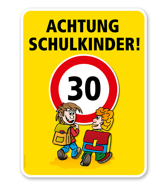 Kinderschild Achtung Schulkinder 30er Zone - VSS