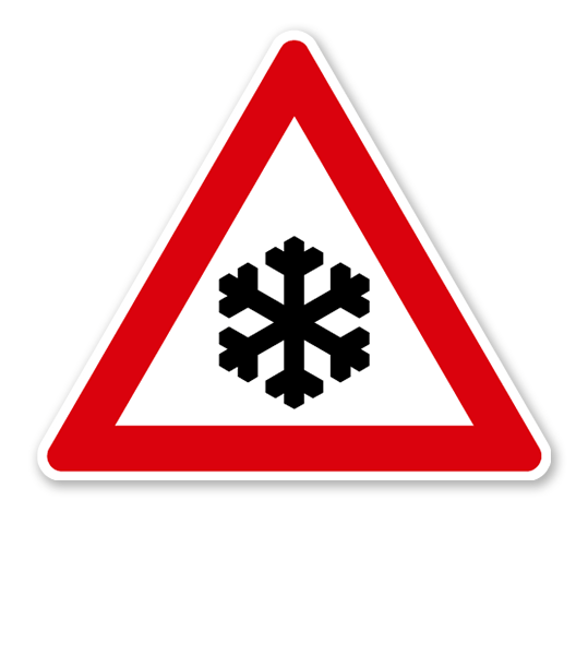Schnee- oder Eisglätte - Verkehrsschild VZ-145-53