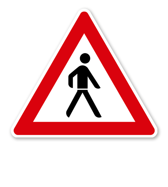 Fußgänger, Aufstellung links - Verkehrsschild VZ 133-20