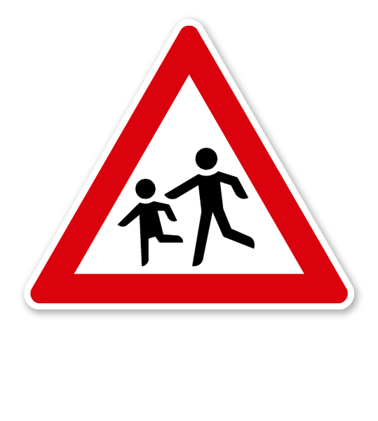 Kinder, Aufstellung rechts - Verkehrsschild VZ 136-10