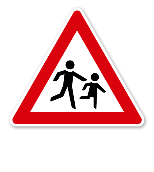 Kinder, Aufstellung links - Verkehrsschild VZ 136-20