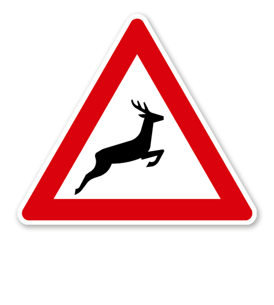 Wildwechsel, Aufstellung links - Verkehrsschild VZ 142-20