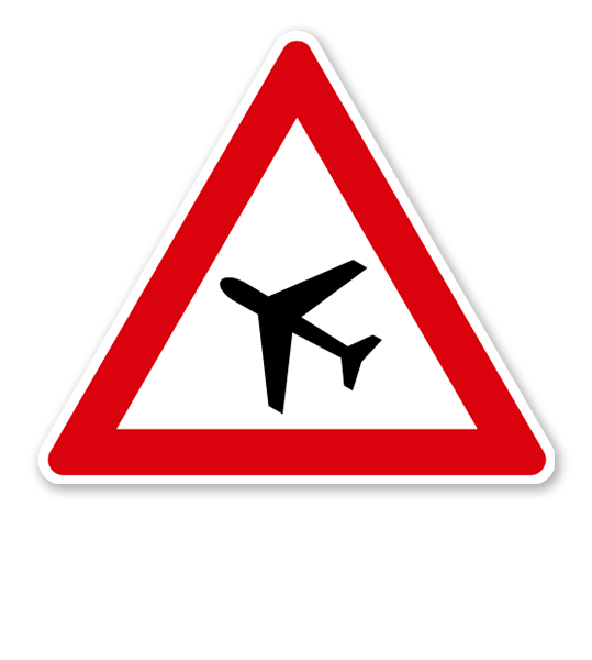 Flugbetrieb, Aufstellung rechts - Verkehrsschild VZ 145-11