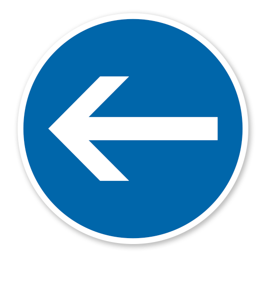 Vorgeschriebene Fahrtrichtung hier links - Verkehrsschild VZ 211-10