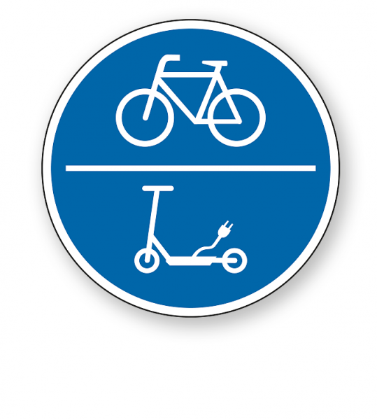 Gemeinsamer Elektrokleinstfahzeuge- und Radweg - Verkehrsschild VZ 240