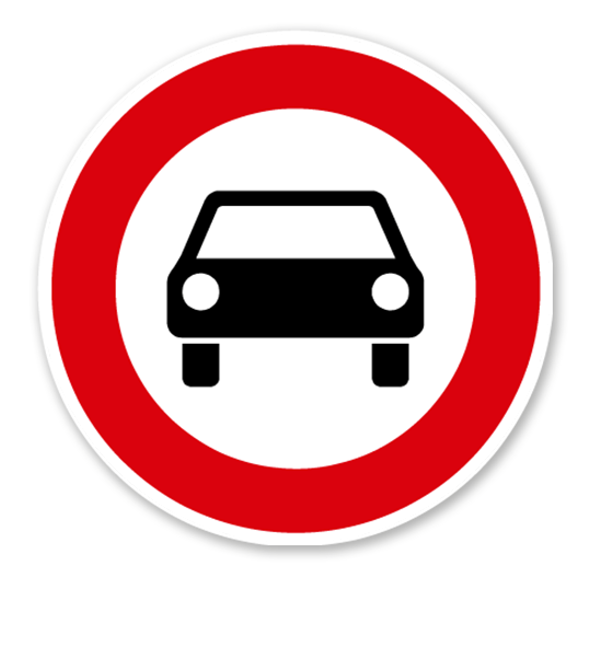 Verbot für Kraftwagen und sonstige mehrspurige Kraftfahrzeuge - Verkehrsschild VZ 251