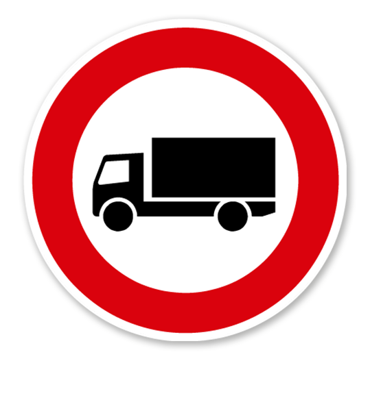 Verbot für Kraftfahrzeuge mit einer zulässigen Gesamtmasse über 3,5 t, einschließlich ihrer Anhänger und Zugmaschinen - Verkehrsschild VZ 253