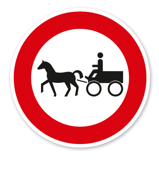 Verbot für Gespannfuhrwerke - Verkehrsschild VZ 257-52