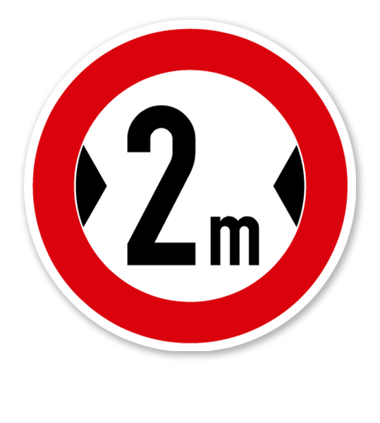 Verbot für Fahrzeuge über angegebene tatsächliche Breite - Verkehrsschild VZ 264