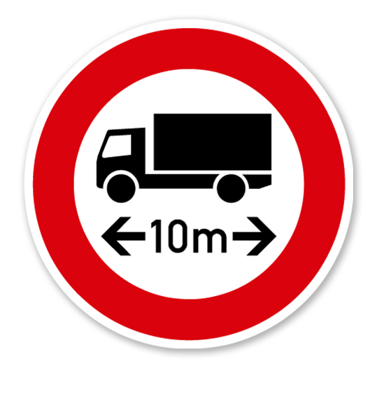 Verbot für Fahrzeuge und Züge über angegebene tatsächliche Länge - Verkehrsschild VZ 266