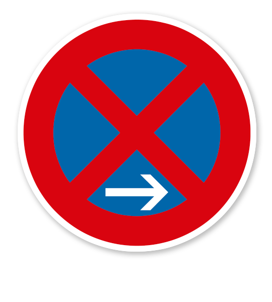 Absolutes Halteverbot Ende, Rechtsaufstellung - Verkehrsschild VZ 283-20
