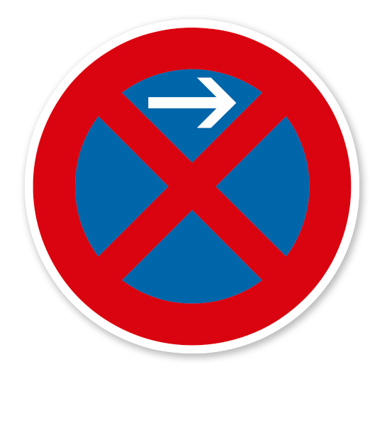 Absolutes Halteverbot Anfang, Linksaufstellung - Verkehrsschild VZ 283-21