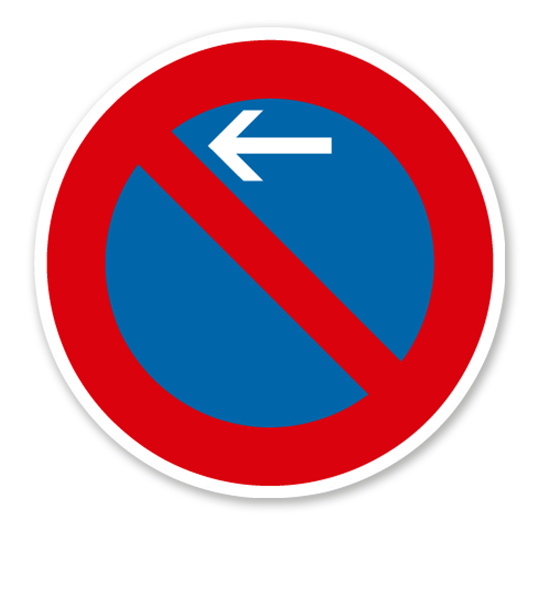 Eingeschränktes Halteverbot Anfang, Rechtsaufstellung - Verkehrsschild VZ 286-10