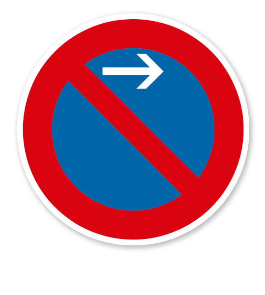 Eingeschränktes Halteverbot Anfang, Linksaufstellung - Verkehrsschild VZ 286-21