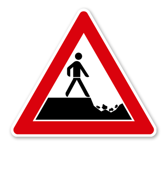 Verkehrsschild Gefahr von Erdfällen