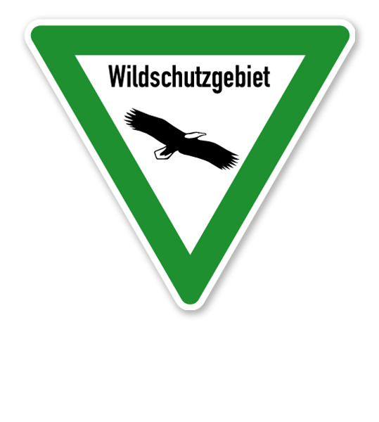 Verkehrsschild Wildschutzgebiet – Adler