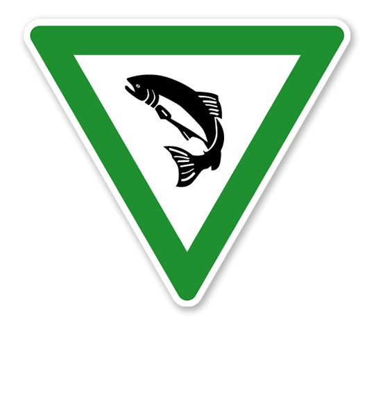 Verkehrsschild Naturschutzgebiet – Fischschonbezirk