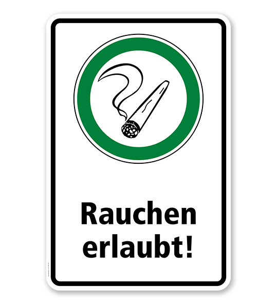 Hinweisschild Erlaubt Joint