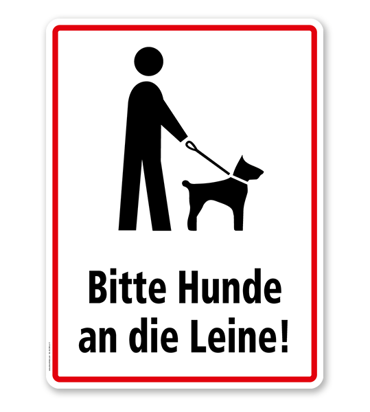 Hinweisschild Bitte Hunde an die Leine - WH