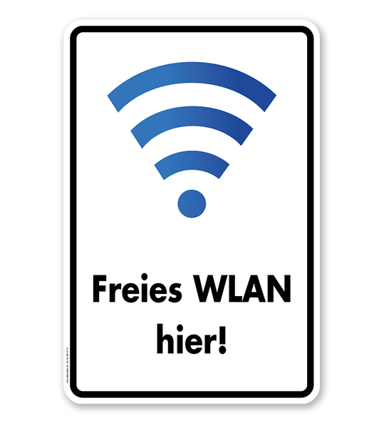 Hinweisschild Freies WLAN hier - WH