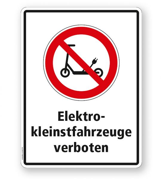 Hinweisschild Elektrokleinstfahrzeuge verboten (E Scooter / Elektroroller) - WH