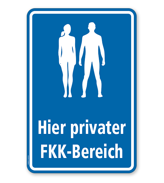 Hinweisschild Hier privater FKK-Bereich - WH