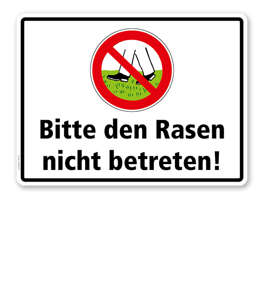 Verbotsschild Bitte den Rasen nicht betreten.