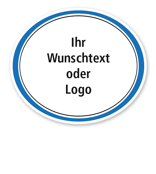 Maibaumschild Oval quer mit farbigem Rahmen - WH