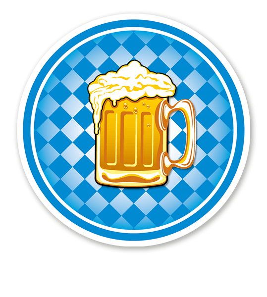 Festschild Kreis Bayern-Rautenmuster mit Bierkrug - WH