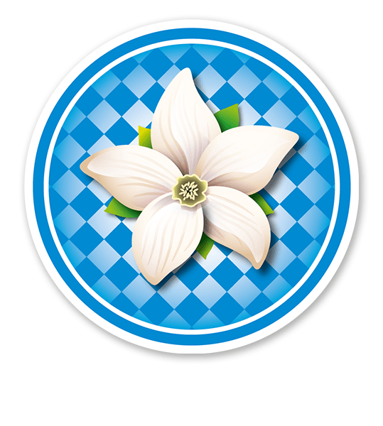 Festschild Kreis Bayern-Rautenmuster mit Edelweiß - WH