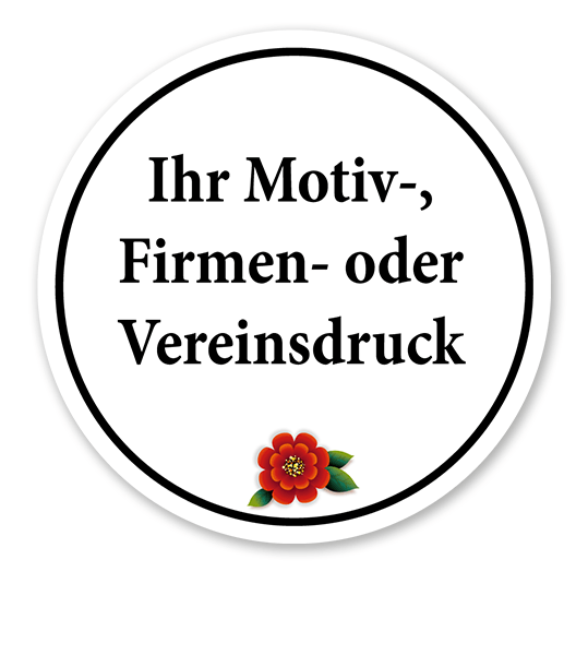 Maibaumschild Kreis mit Blüte - WH