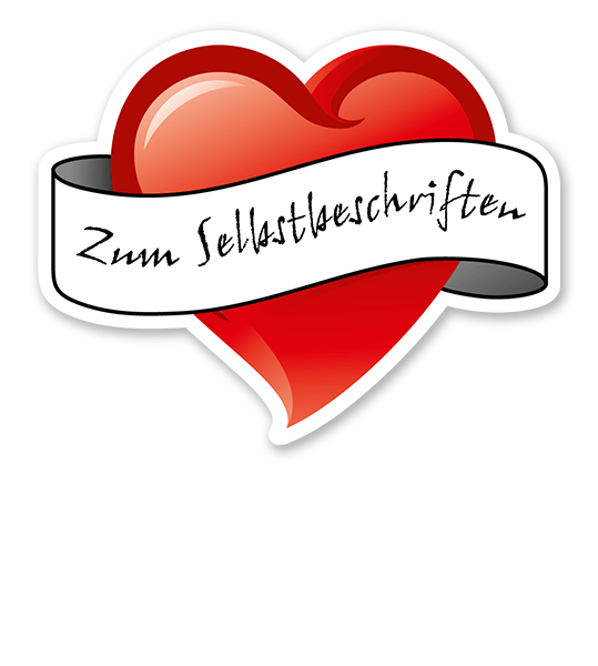 Maibaumschild Herz mit Banderole zum Selbstbeschriften - WH