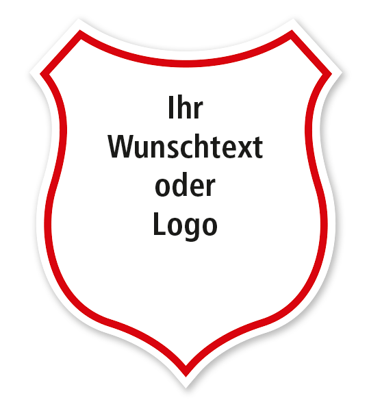 Maibaumschild Wappenschild mit rotem Rand - WH