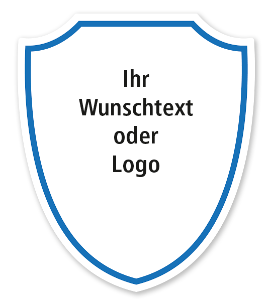 Maibaumschild Wappenschild mit blauem Rand - WH