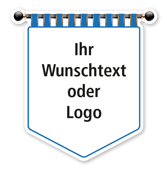 Maibaumschild Banner mit blauem Rand und weißer Fläche - WH