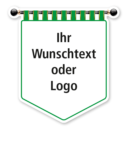 Maibaumschild Banner mit grünem Rand und weißer Fläche - WH